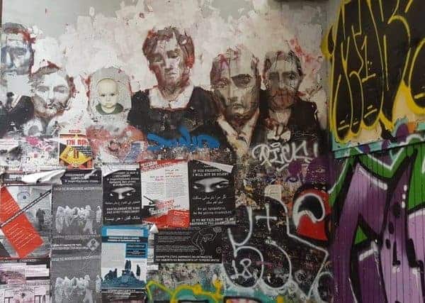 Borondo street art in Exarchia Athens