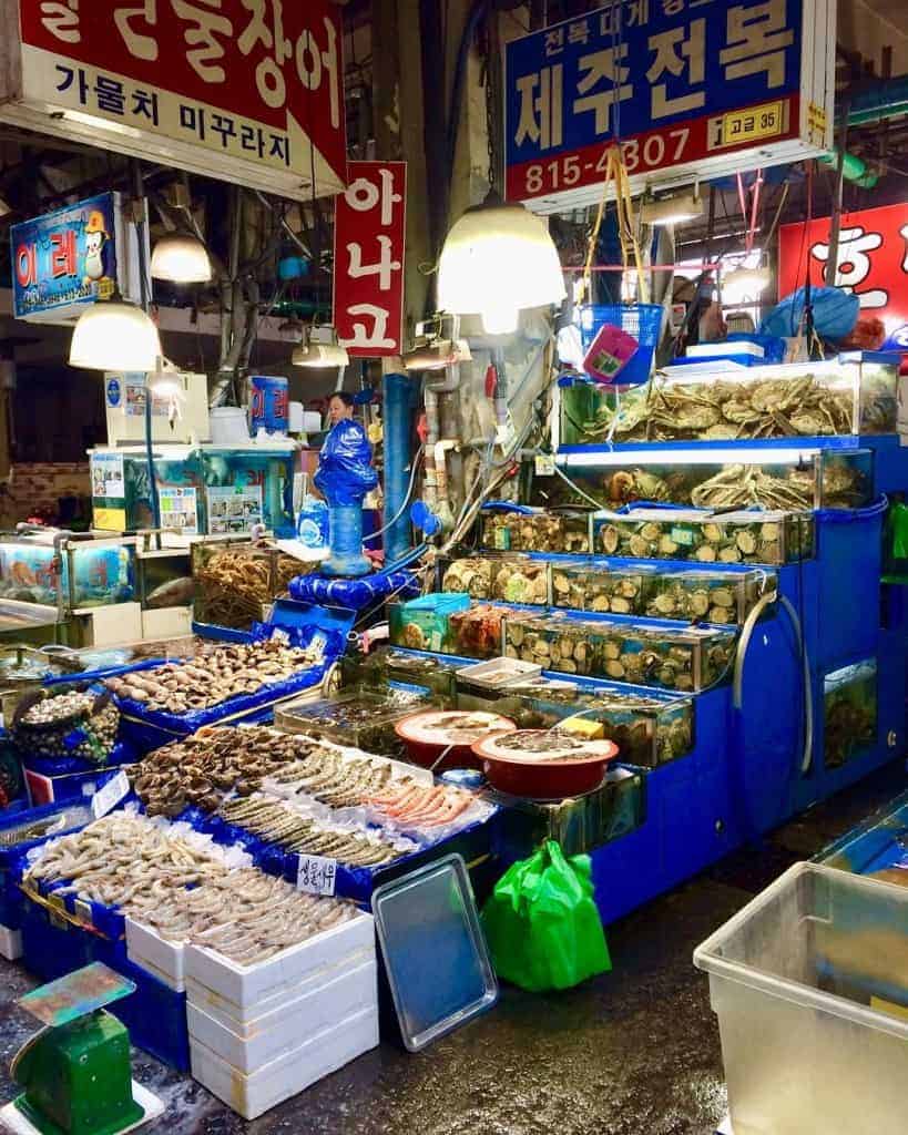 Stalls at Noryangjin Fish Market