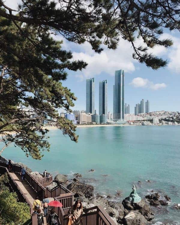 Busan attractions: Glancing over to Haeundae from Dongbaek