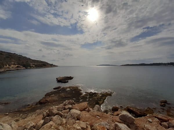 Enjoying a stroll along the Vouliagmeni coast 