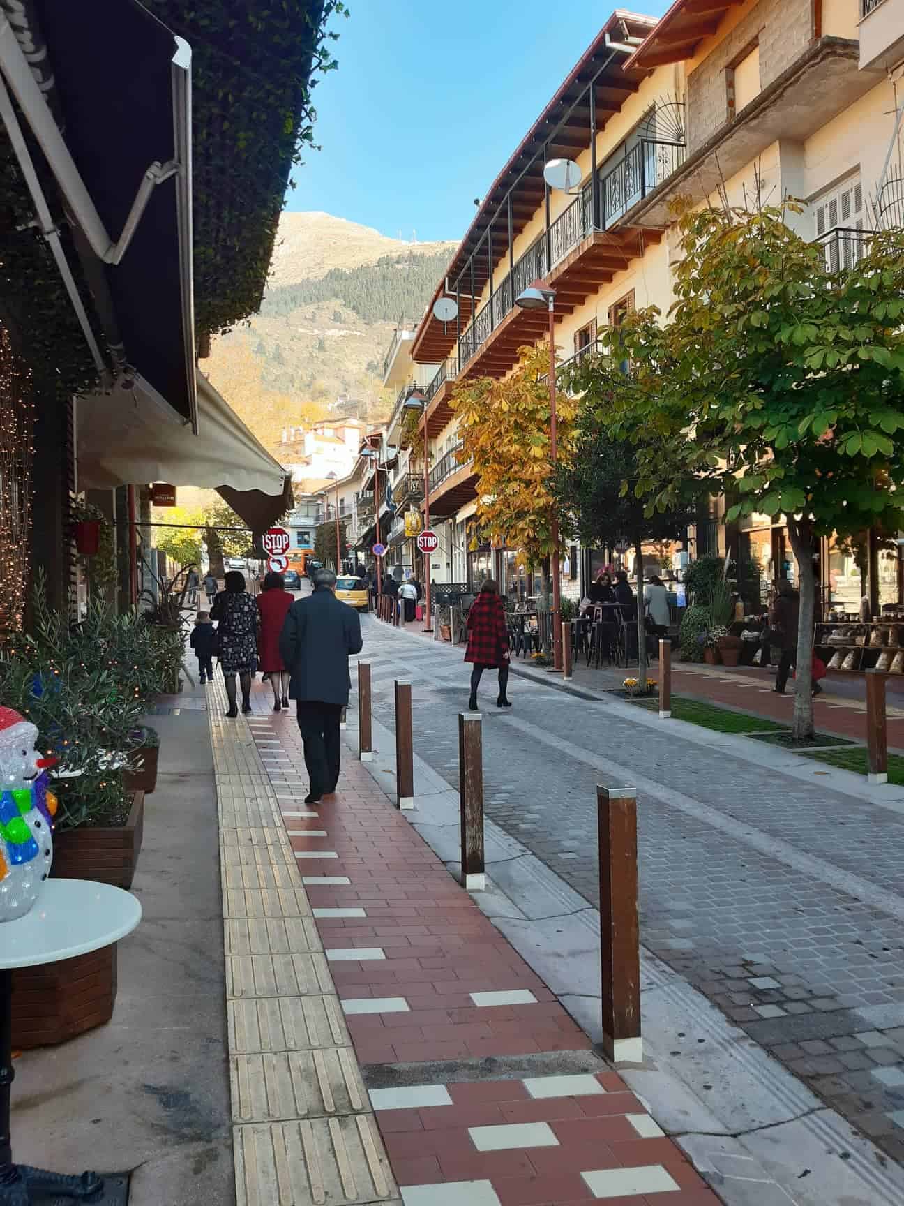 The main street in Karpenisi, Evritania