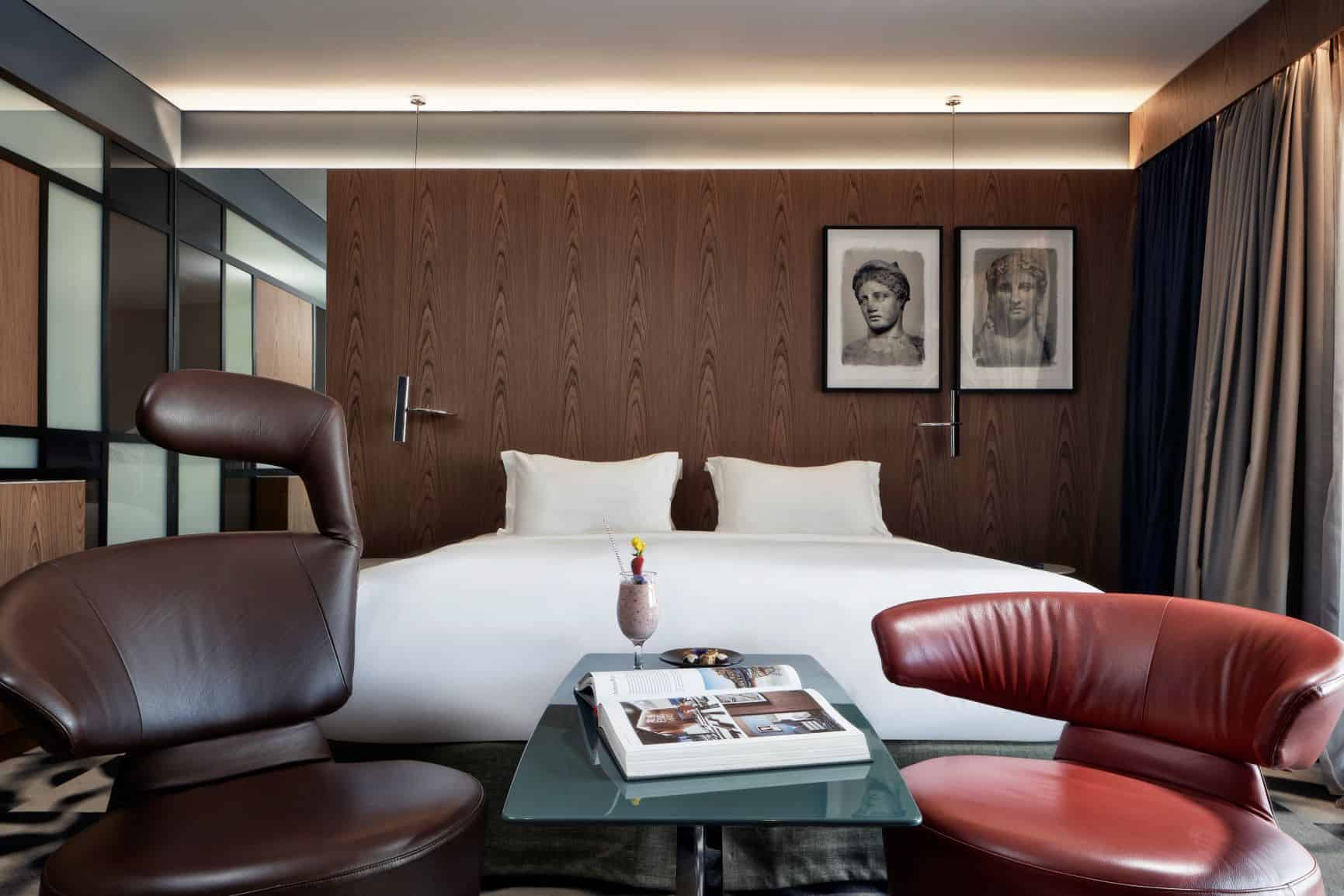 Rooms and suites at AthensWas are spacious and boast stylish, contemporary furnishings