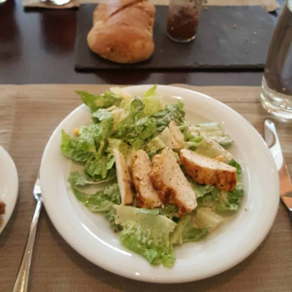 Delicious salad starter at the Byzantino restaurant, Hilton Hotel