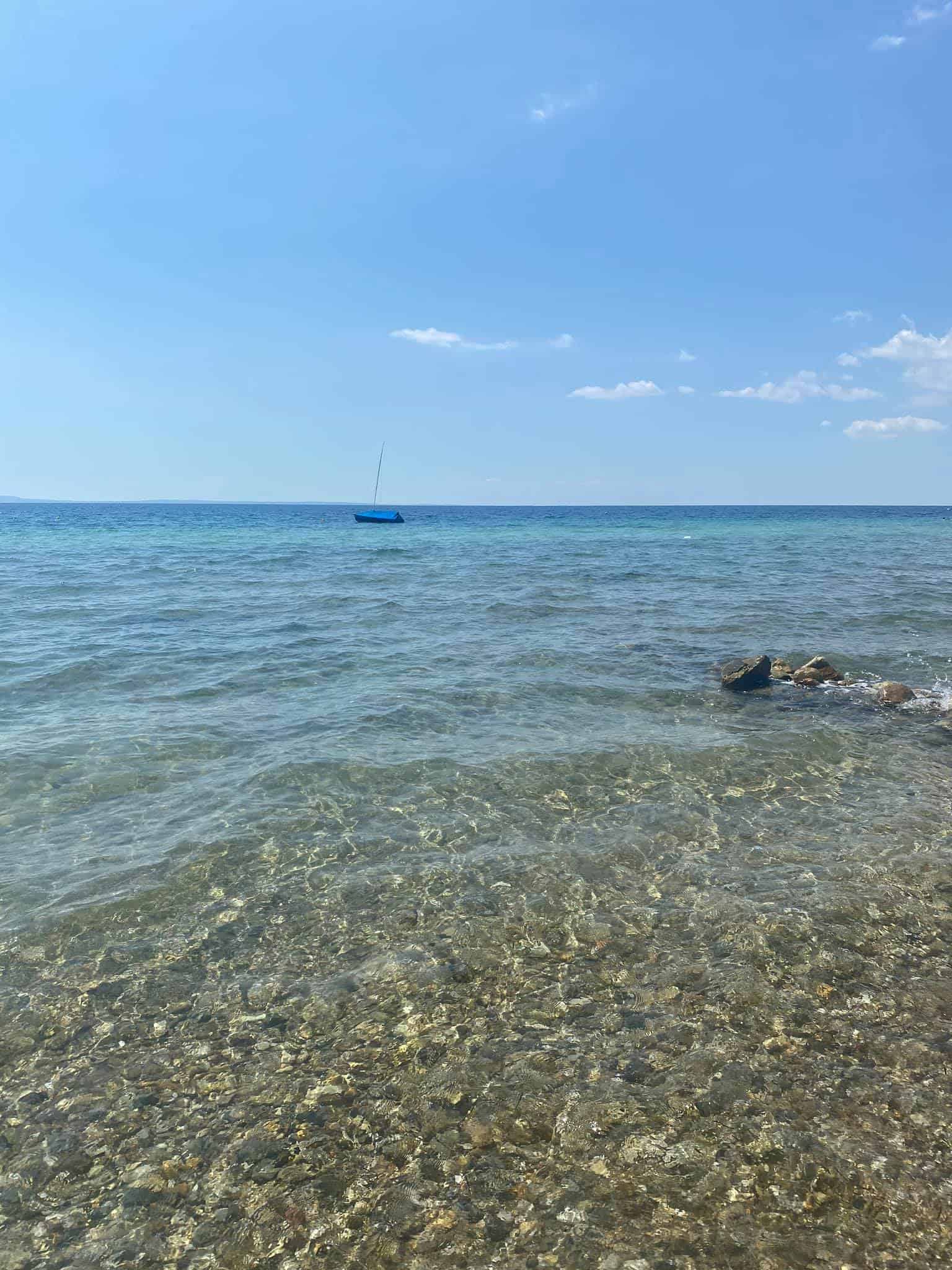 The aquamarine waters of coastal Nikiti