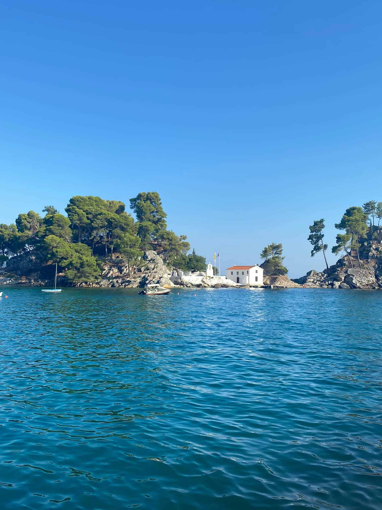 A little chapel on the uninhabited island of Panagia