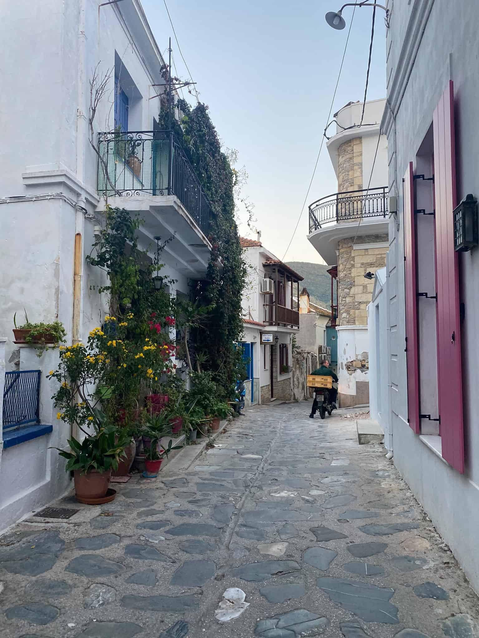 The cobbled streets of the Chora