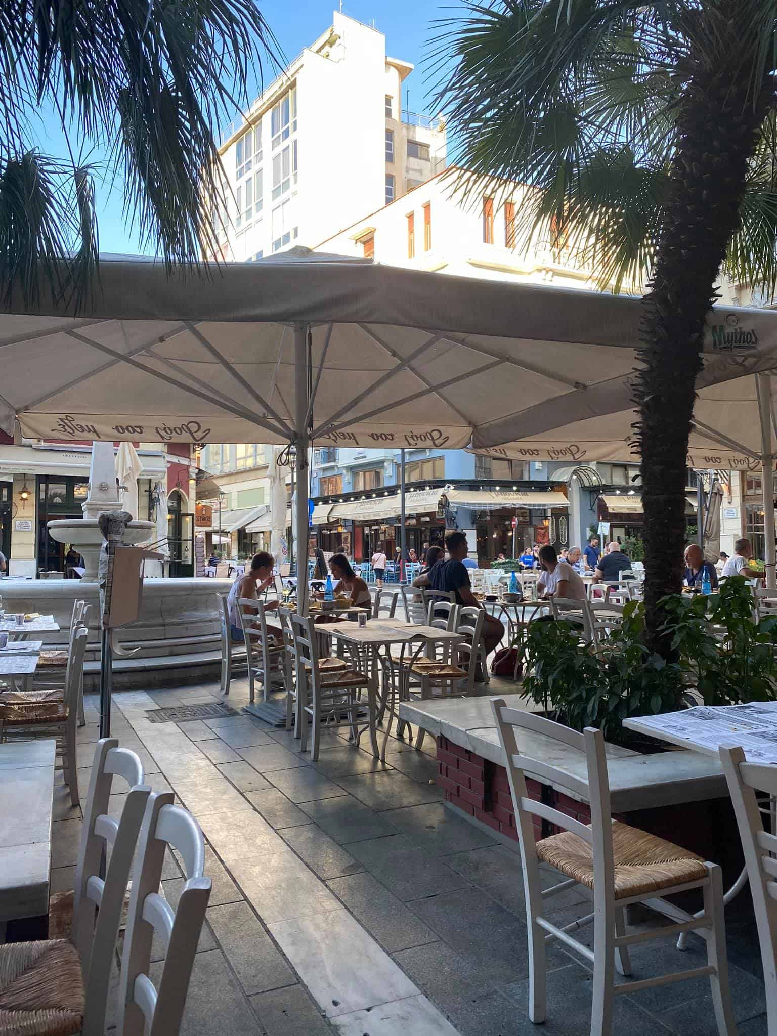 The main square is filled with restaurants and tavernas