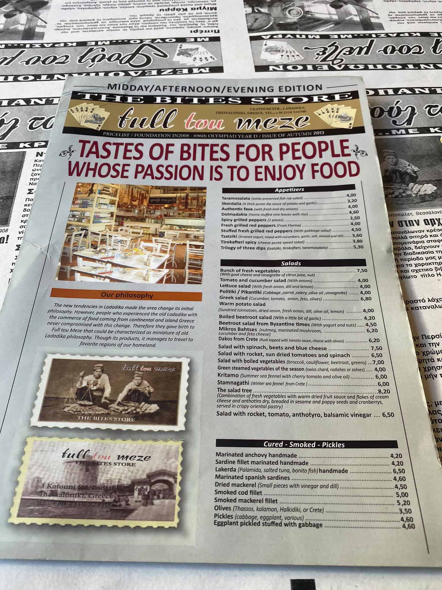Greek Menu