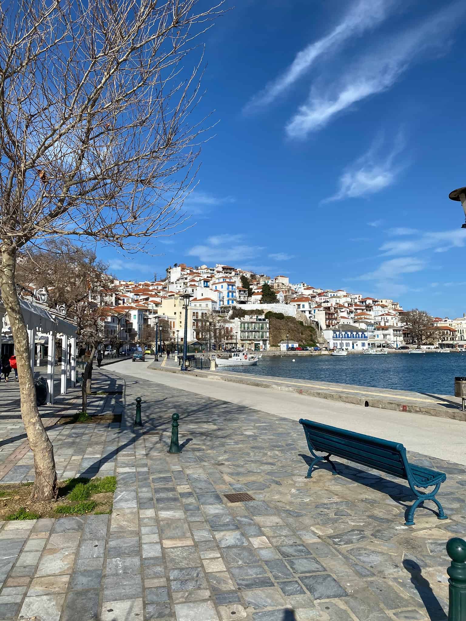 Skopelos town - the seafront promenade towards the kastro