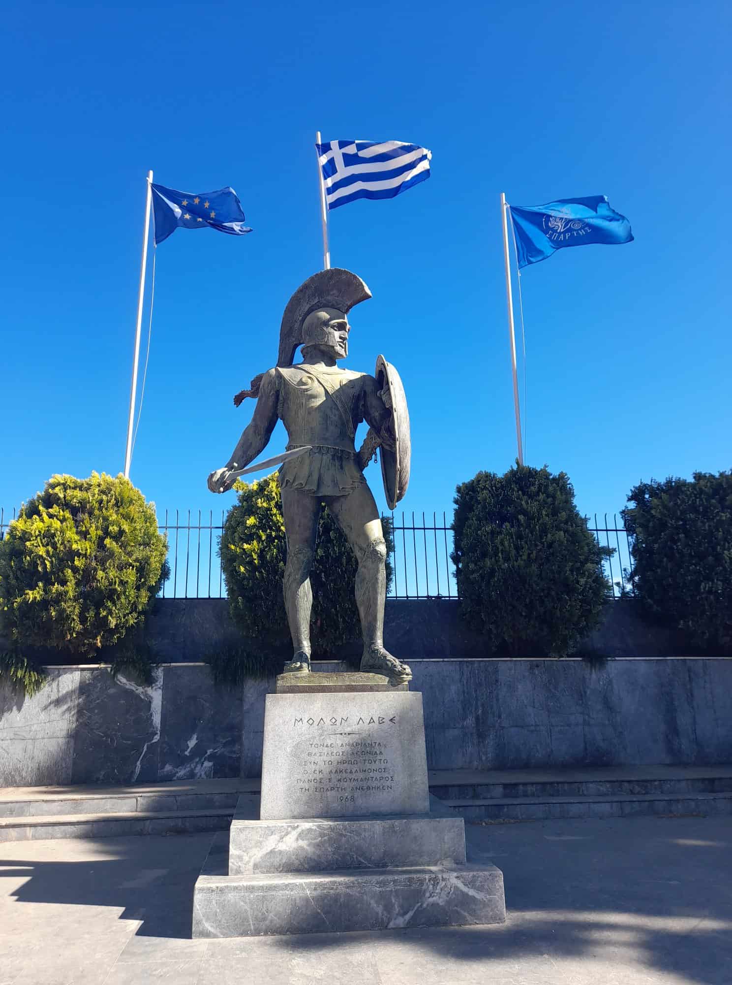 King Leonidas statue in Sparta, Peloponnese