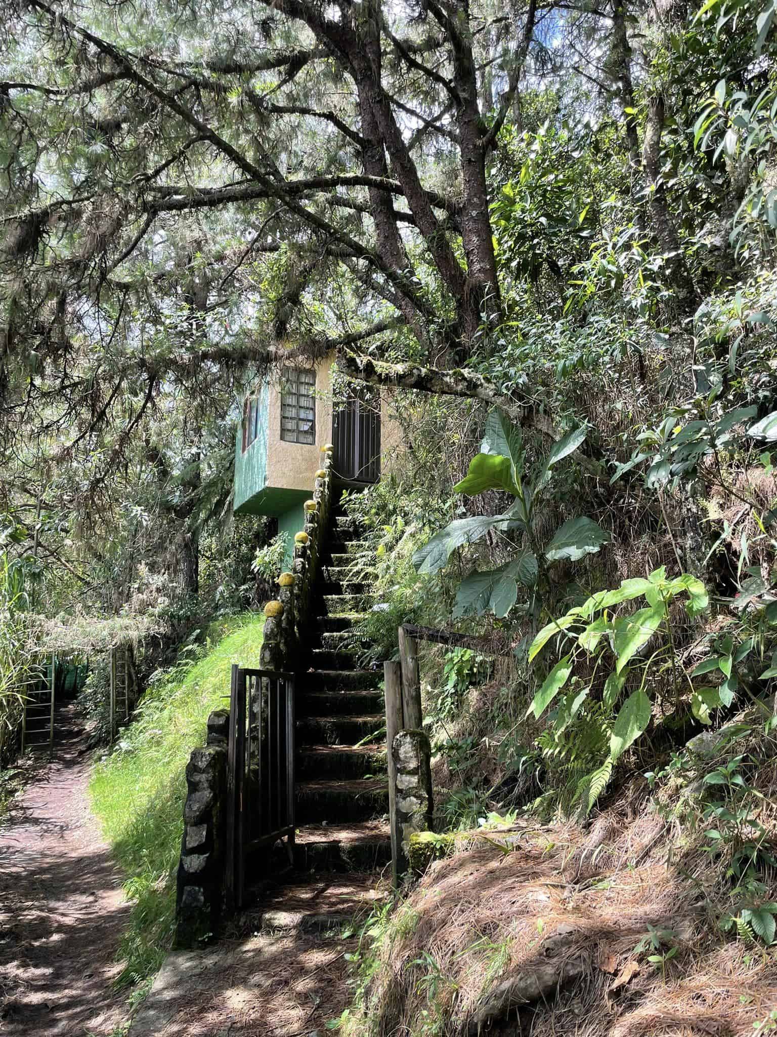 A fake watchtower at La Catedral, Escobar's prison