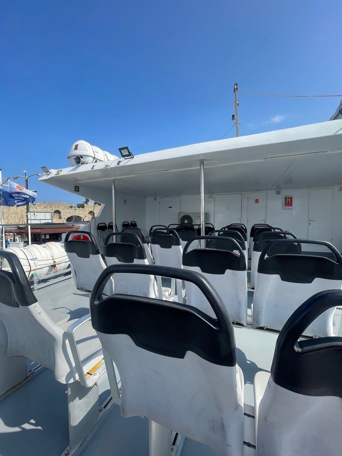 Inside a ferry