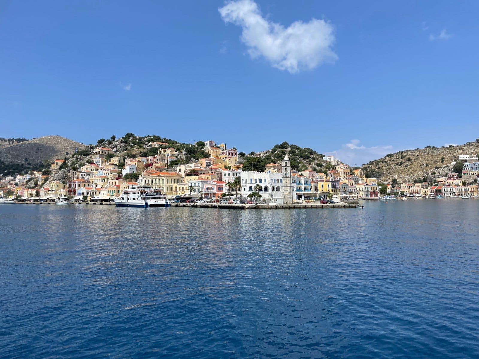 Scenic view of the sea and the town