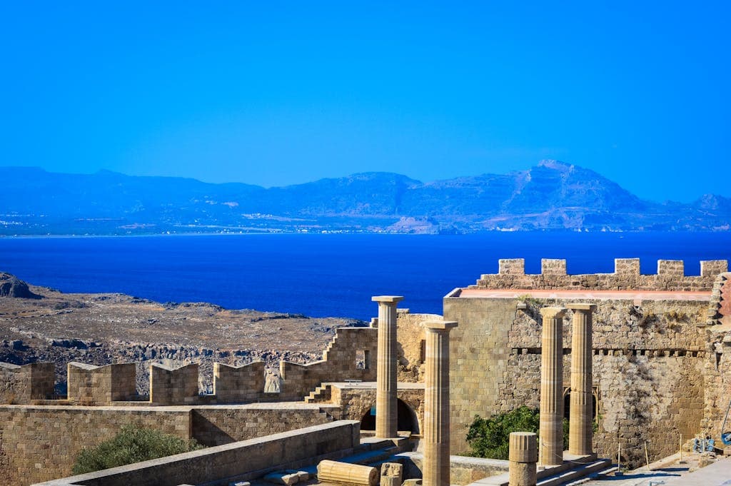 The Acropolis with the Aegean Sea in the backdrop
