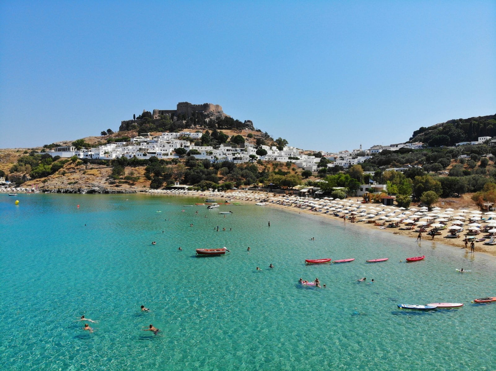 A view of a Lindos Greece Beach