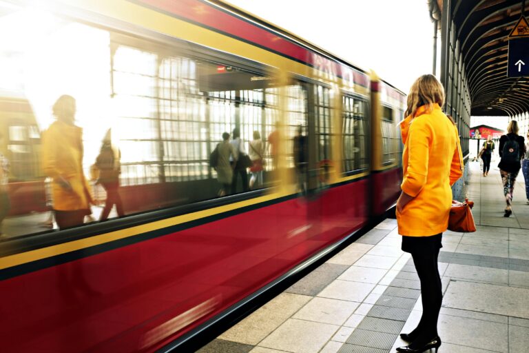 Girl waiting to go in the train